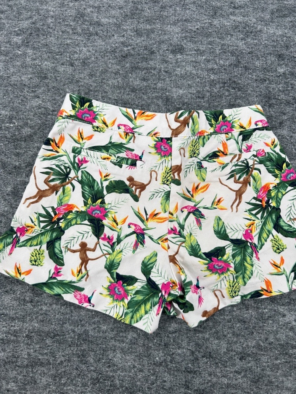 Janie and Jack Girls White Tropical Floral High-Rise Short Size 6 - Picture 3 of 5
